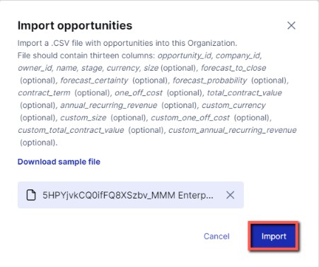 mOS Opportunities Import